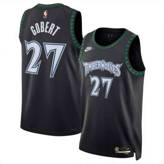 Men Minnesota Timberwolves 27 Rudy Gobert Black 2025 Classic Edition Stitched Jersey
