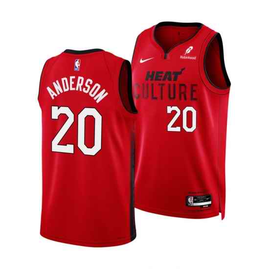 Men Miami Heat 20 Kyle Anderson Red 2025 City Edition Stitched Basketball Jersey
