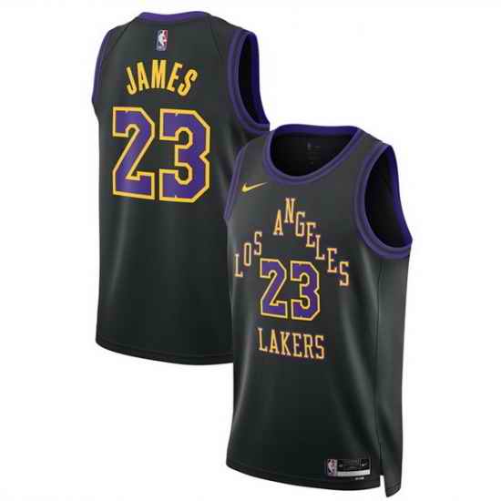 Men Los Angeles Lakers 23 LeBron James LeBron James Black 2025 26 City Edition Stitched Basketball Jersey