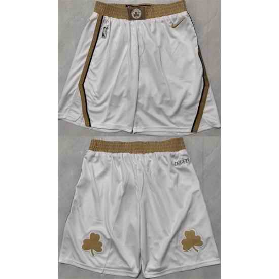 Men Boston Celtics City Edution White Shorts