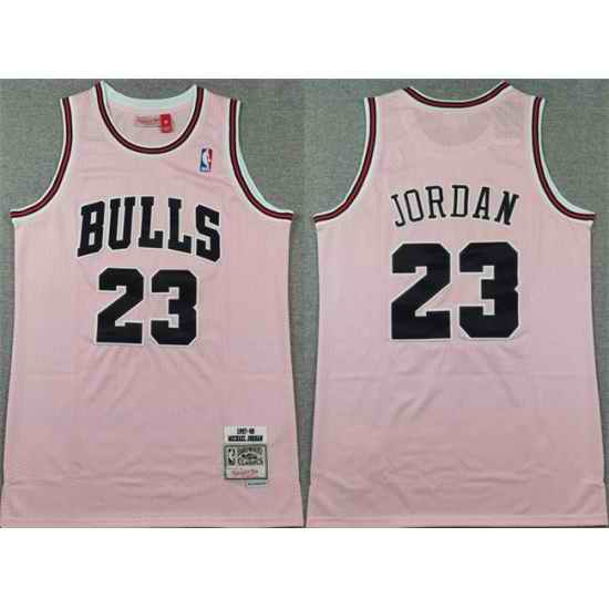 Men Chicago Bulls 23 Michael Jordan Pink 1997 98 Stitched Basketball Jersey