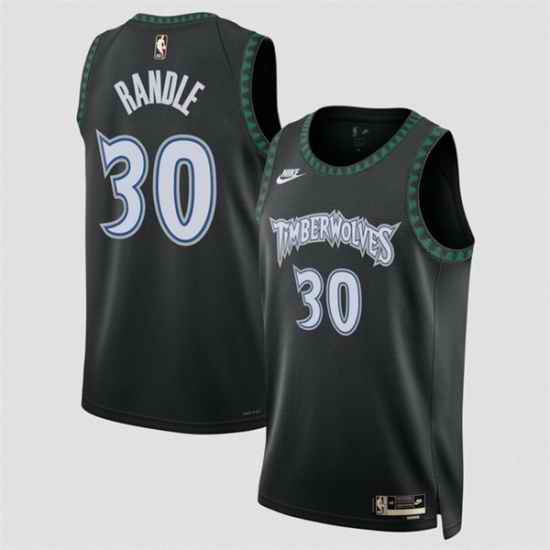 Men Minnesota Timberwolves 30 Julius Randle Black 2025 Classic Edition Stitched Jersey