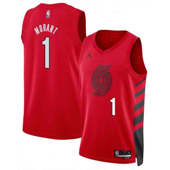 Men Portland Trail Blazers  1 Ja Morant Red 2026 Statement Edition Stitched Basketball Jersey