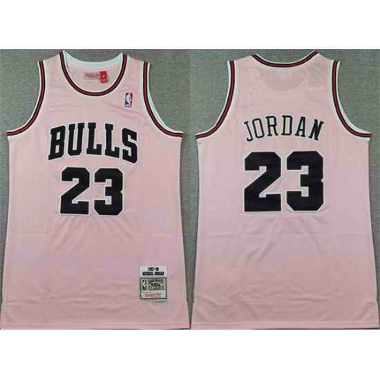 Men Chicago Bulls 23 Michael Jordan Pink 1997 98 Stitched Basketball Jersey