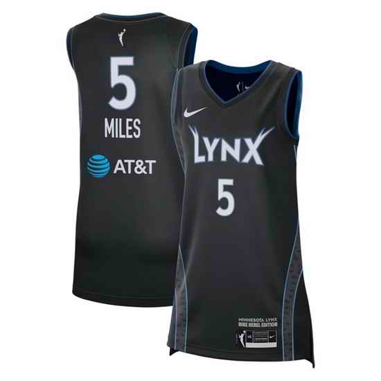 Women Minnesota Lynx Olivia Miles #5 Black Stitched Basketball WNBA Jersey