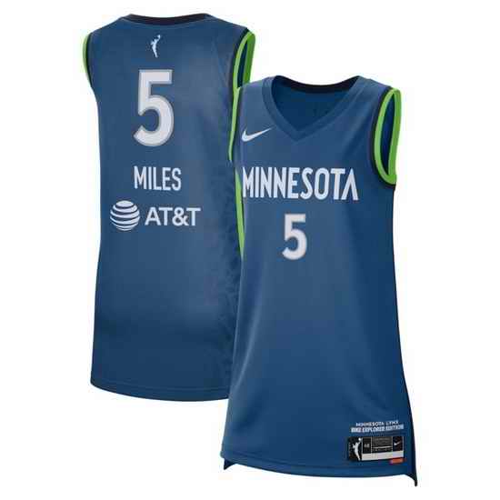 Women Minnesota Lynx Olivia Miles #5 Blue Stitched Basketball WNBA Jersey