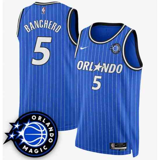 Men Orlando Magic 5 Paolo Banchero Royal 2025 New Generation of Magic Stitched Basketball Jersey