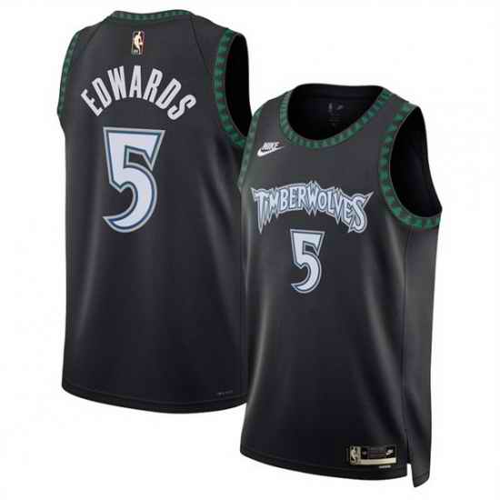 Men Minnesota Timberwolves 5 Anthony Edwards Anthony Edwards Black 2025 Classic Edition Stitched Jersey