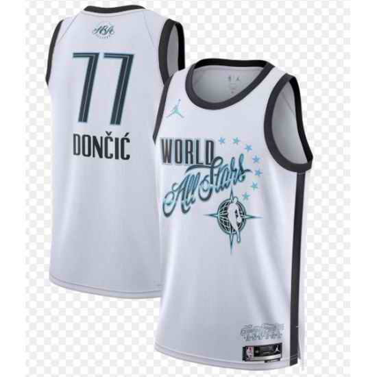 Men 2026 All Star 77 Luke Doncic White Stitched Basketball Jersey