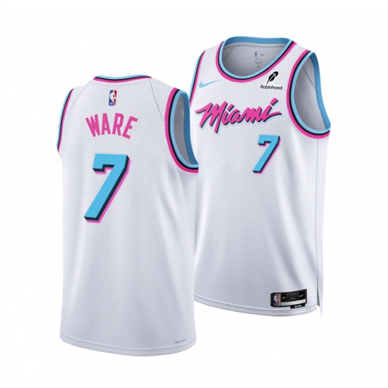 Men Miami Heat 7 Kel 27el Ware White 2024 25 City Edition Stitched Basketball Jersey