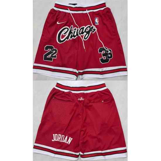 Men Chicago Bulls Red Shorts