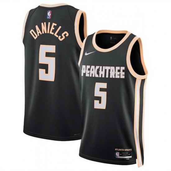 Men Atlanta Hawks 5 Dyson Daniels Black 2025 26 City Edition Stitched Jersey