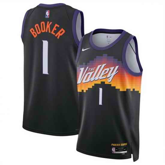 Men Phoenix Suns 1 Devin Booker Black 2025 26 City Edition Stitched Basketball Jersey