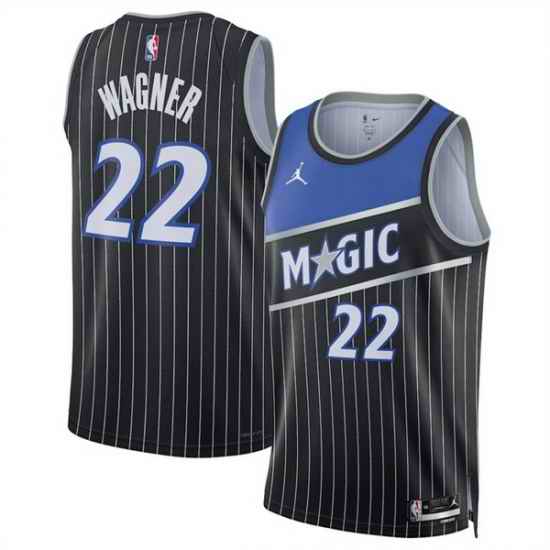 Men Orlando Magic 22 Franz Wagner Black 2025 Statement Edition Stitched Basketball Jersey