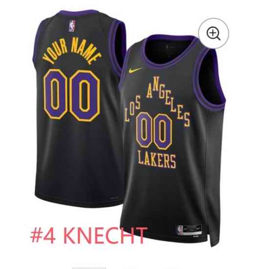 Men Los Angeles Lakers Dalton Knecht #4 black Swingman City Edition jersey