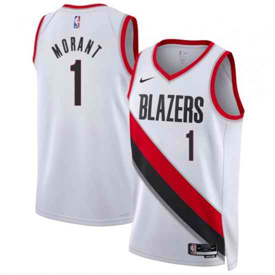 Men Portland Trail Blazers  1 Ja Morant White 2026 Association Edition Stitched Basketball Jersey