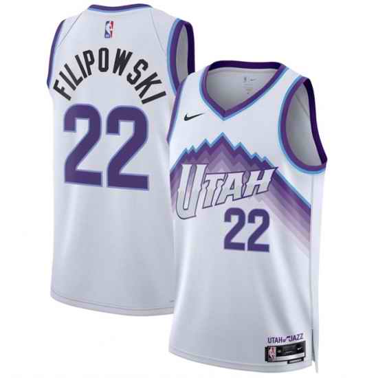 Men Utah Jazz 22 Kyle Filipowski White 2025 Association Edition Stitched Basketball Jersey