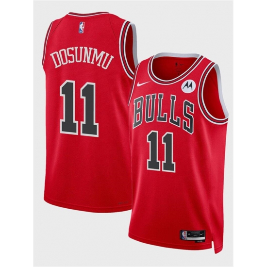 Men Chicago Bulls 11 Ayo Dosunmu Red 2024 Icon Edition Stitched Basketball Jersey
