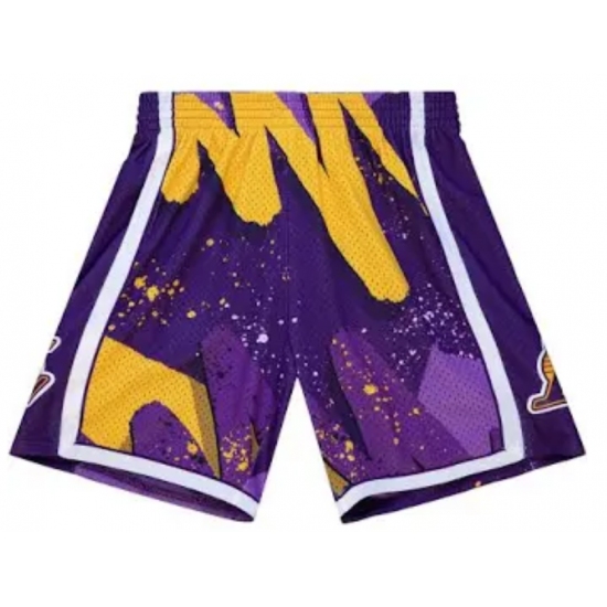 NBA Men Lakers Purple Gold Shorts
