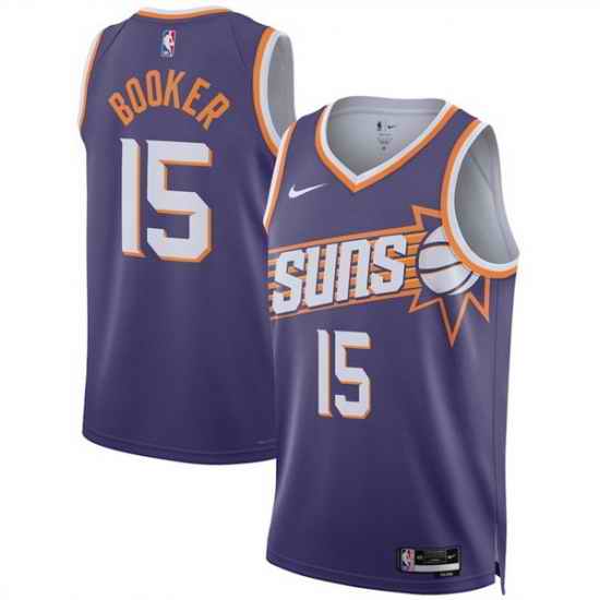 Men Phoenix Suns  15 Devin Booker Purple 2026 Icon Edition Stitched Basketball Jersey