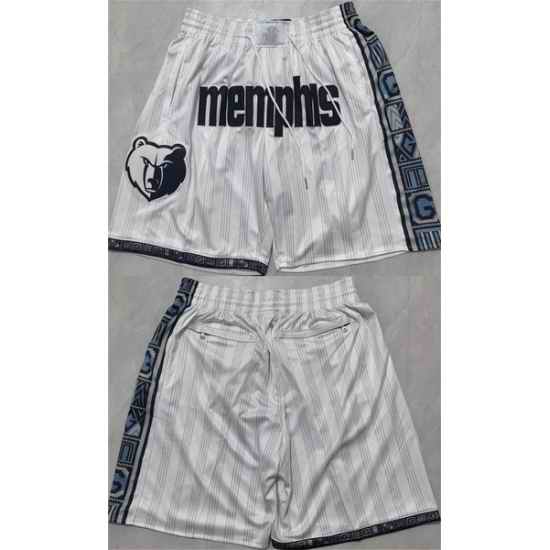 Men Memphis Grizzlies White 2026 Shorts 001