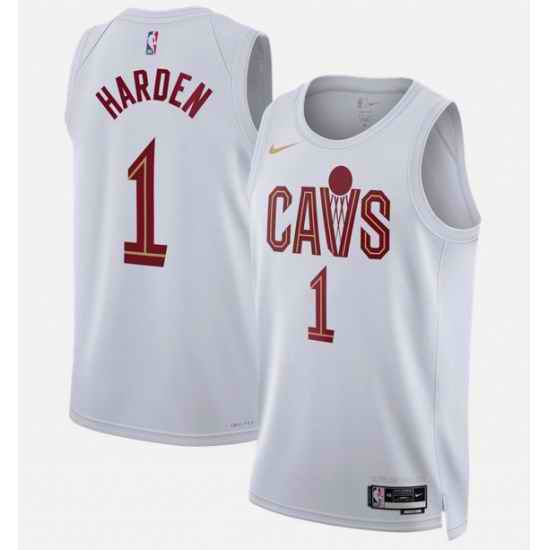 Men Cleveland Cavaliers  1 James Harden White 2026 Association Edition Stitched Basketball Jersey