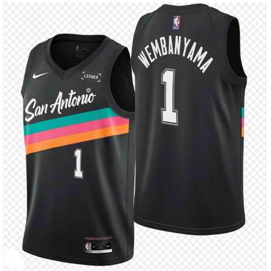 Men San Antonio Spurs 1 Victor Wembanyama 2021 Nike City Edition Stitched Basketball Jersey