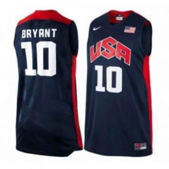 USA Kobe Bryant Dri Fit Material Blue Stitched NBA Jersey