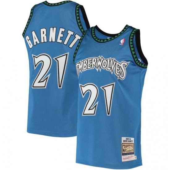 Men Kevin Garnett Minnesota Timberwolves Mitchell & Ness Blue Hardwood Classics 2003-04 Swingman Jersey
