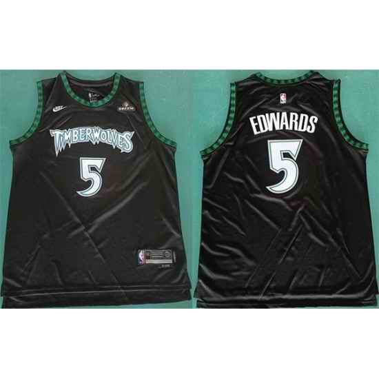 Men Minnesota Timberwolves 5 Anthony Edwards Black 2025 Classic Edition Stitched jersey