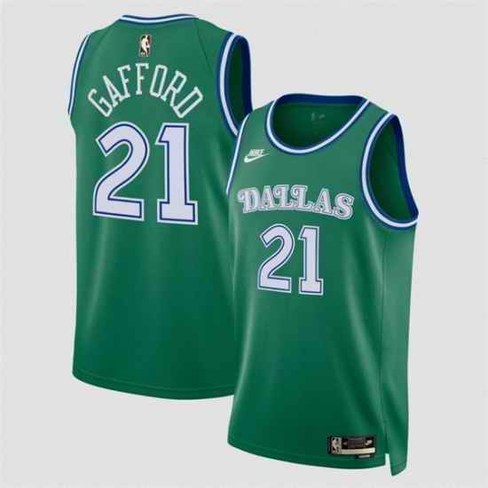 Men Dallas Mavericks 21 Daniel Gafford Green 2025 Classic Edition Stitched Basketball Jersey