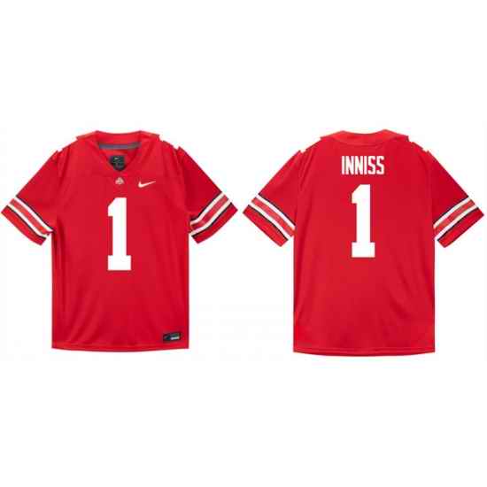 Men Ohio State Buckeyes  1 Brandon Inniss Scarlet Stitched Jersey