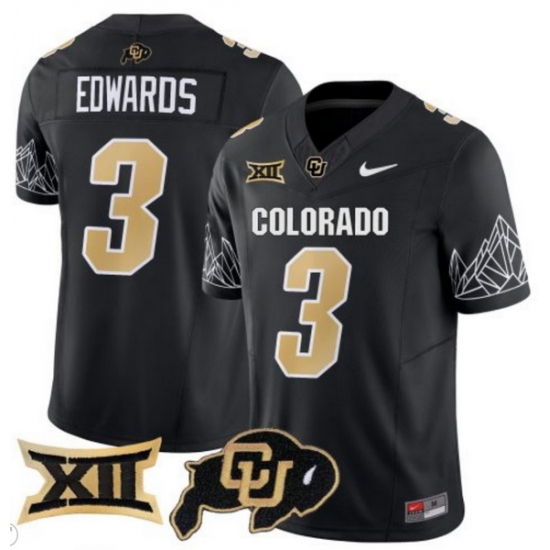 Men Colorado Buffaloes #3 Dylan Edwards Black Vapor Limited Stitched Football Jersey