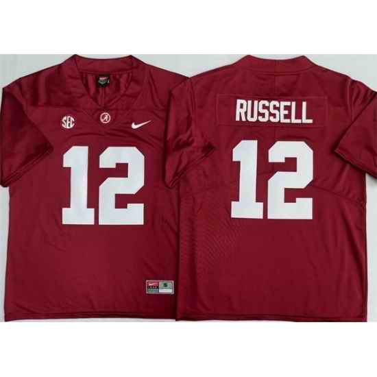Men Alabama Crimson Tide 12 Keelon Russell Red 2026 Stitched Football Jersey