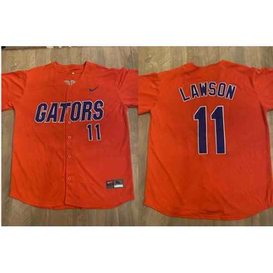 Men Florida Gators 11 Brendan Lawson Orange Vapor Limited Stitched Jersey