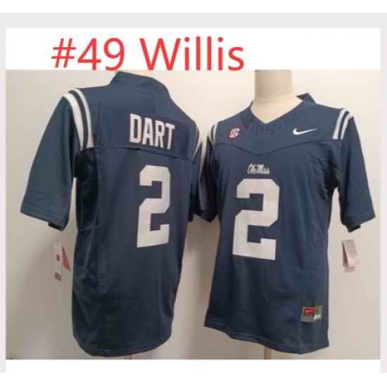 Men Ole Miss Rebels White Patrick Willis #49 Blue Stitched NCAA Jersey