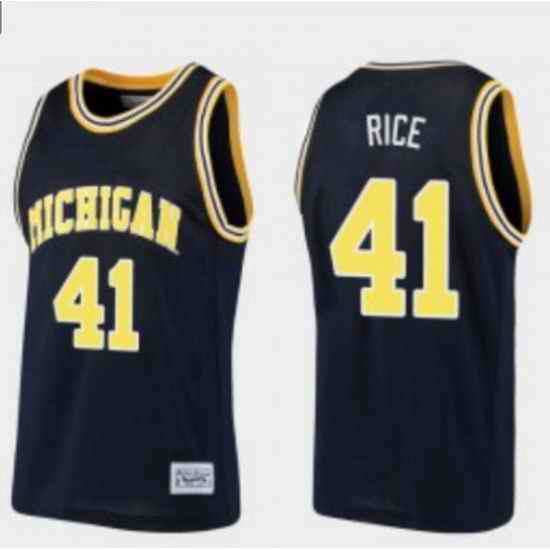 Men Glen Rice #41 Michigan Wolverines NCAA Jersey
