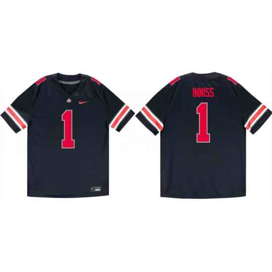 Men Ohio State Buckeyes  1 Brandon Inniss Black Stitched Jersey