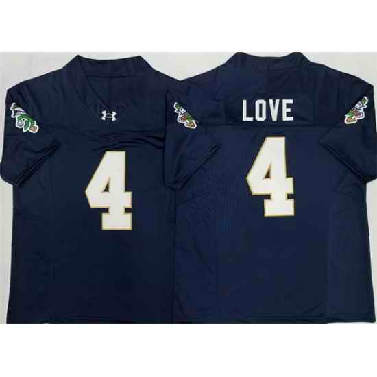 Men Notre Dame Fighting Irish 4 Jeremiyah Love Navy 2026 F U S E Limited Stitched Jersey