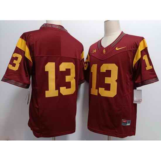 USC Trojans #13Red F U S E Jersey BIG Patch red