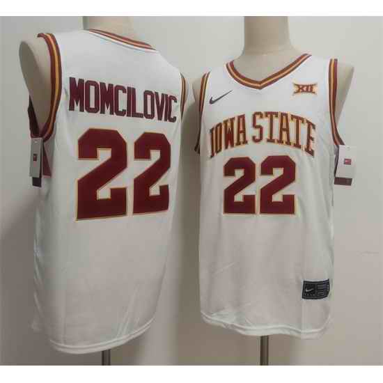 Men Iowa State Cyclones 22 Milan Momcilovic White 2025 Vapor Limited Stitched Football Jersey