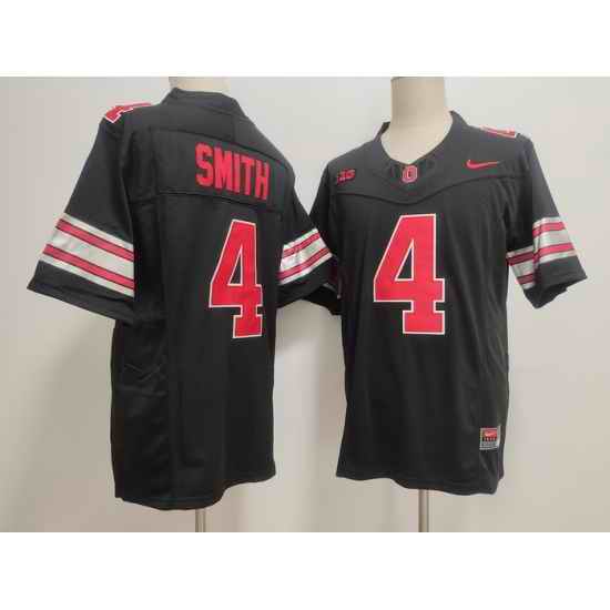Men Ohio State Buckeyes #4 Jeremiah Smith Black 2026 F U S E Stitched NCAA Jersey