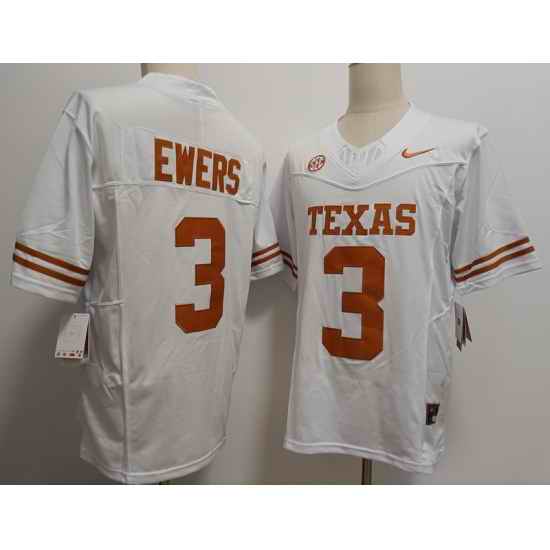Texas Longhorns #3 Quinn Ewers White  F U S E Jersey
