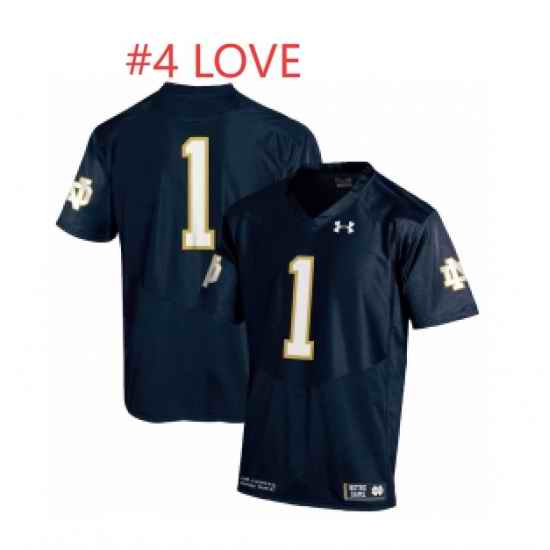 Men NCAA Jeremiyah Love #4 blue Notre Dame jersey