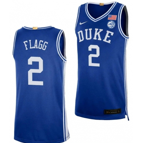 Men Duke Blue Devils Cooper Flagg #2 Blue Stitched NCAA Jersey
