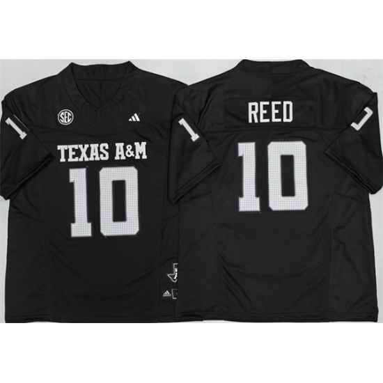 Men Texas A 26M Aggies Lions 10 Marcel Reed Black 2025 F U S E  Stitched Jersey