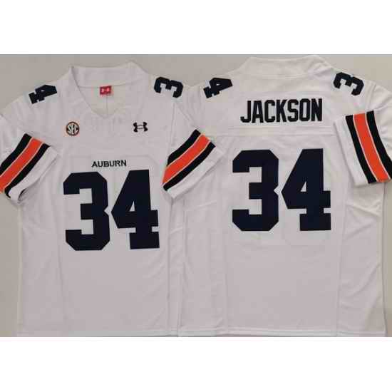 Men Auburn Tigers #34 Bo Jackson White Stitched NCAA Jersey
