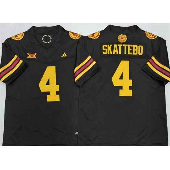 Men Arizona State Sun Devils 4 Cam Skattebo Black 2025 F U S E  Vapor Limited Stitched Jersey