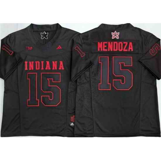 Men Indiana Hoosiers 15 Fernando Mendoza Black 2026 F U S E  Stitched Basketball Jersey