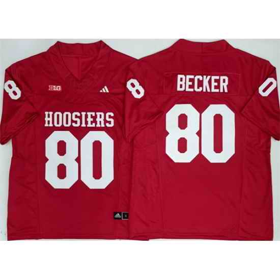 Men Indiana Hoosiers 80 Charlie Becker Red F U S E Stitched Basketball Jerseys